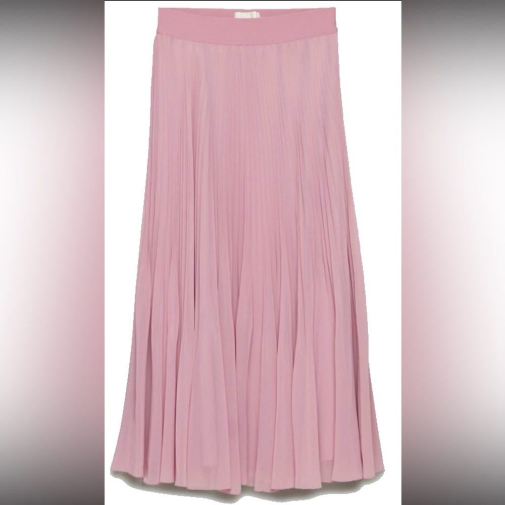 Elegant Pink Pleated Twirl Skirt